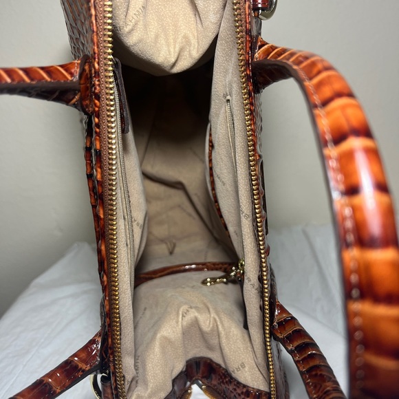 BRAHMIN CAROLINE BROWN SATCHEL like new - Picture 7 of 9